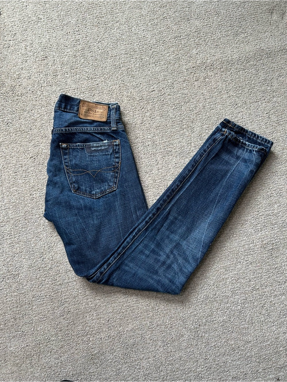 Polo Ralph Lauren Y2K Jeans Size 28x30 The Sullivan Slim Patchwork Distressed